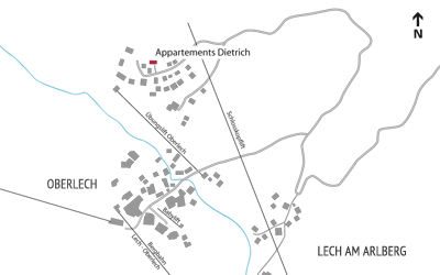 Lageplan Oberlech Appartements Dietrich